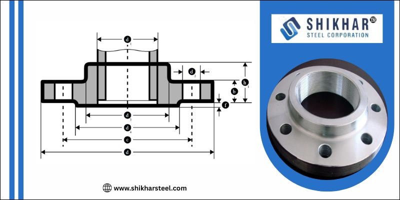 Dimensions of Aluminium Threded Flange