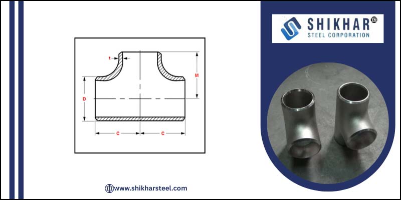 Dimensions of UNS S32100 Equal Tee