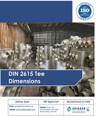 DIN 2615 Tee Dimensions