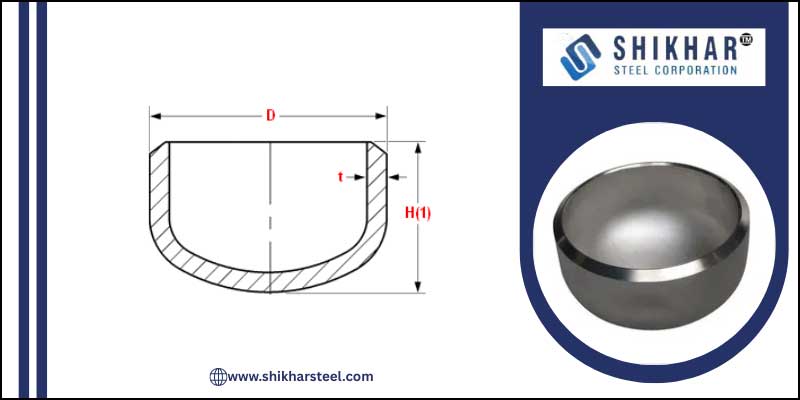 Nickel 800H End Cap Dimensions Chart